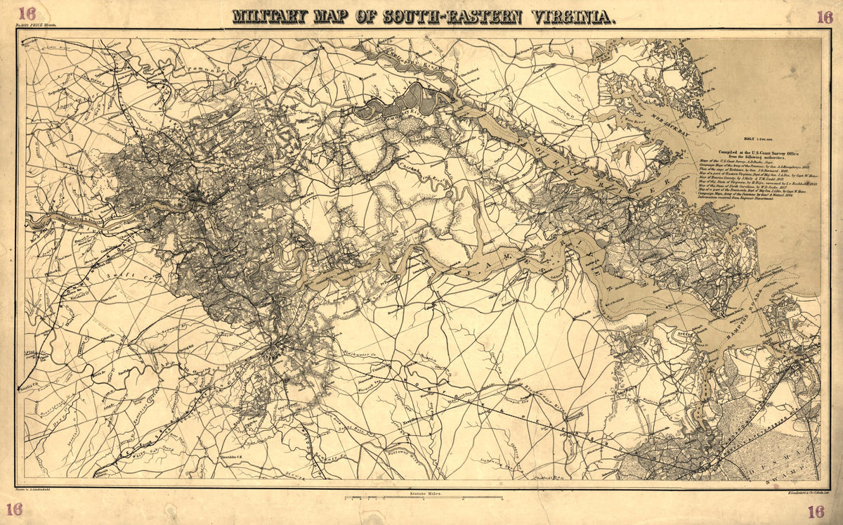 Eastern Virginia in 1864 by Relic Map Company