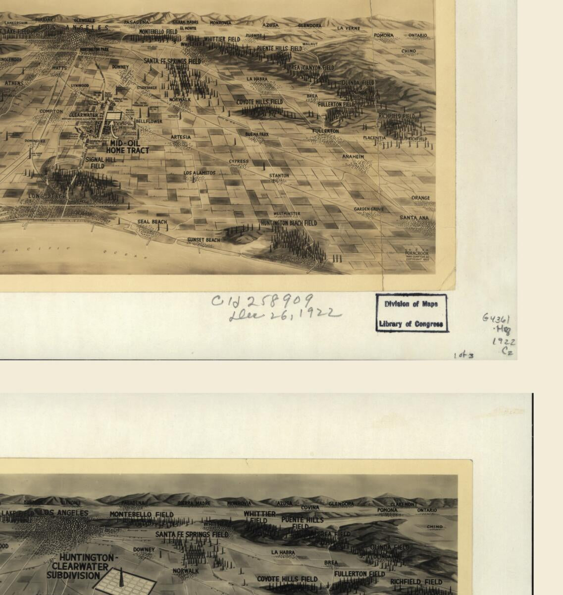This old map of Views of Oil Fields Around Los Angeles from 1922 was created by  C.S. & E.M Forncrook in 1922