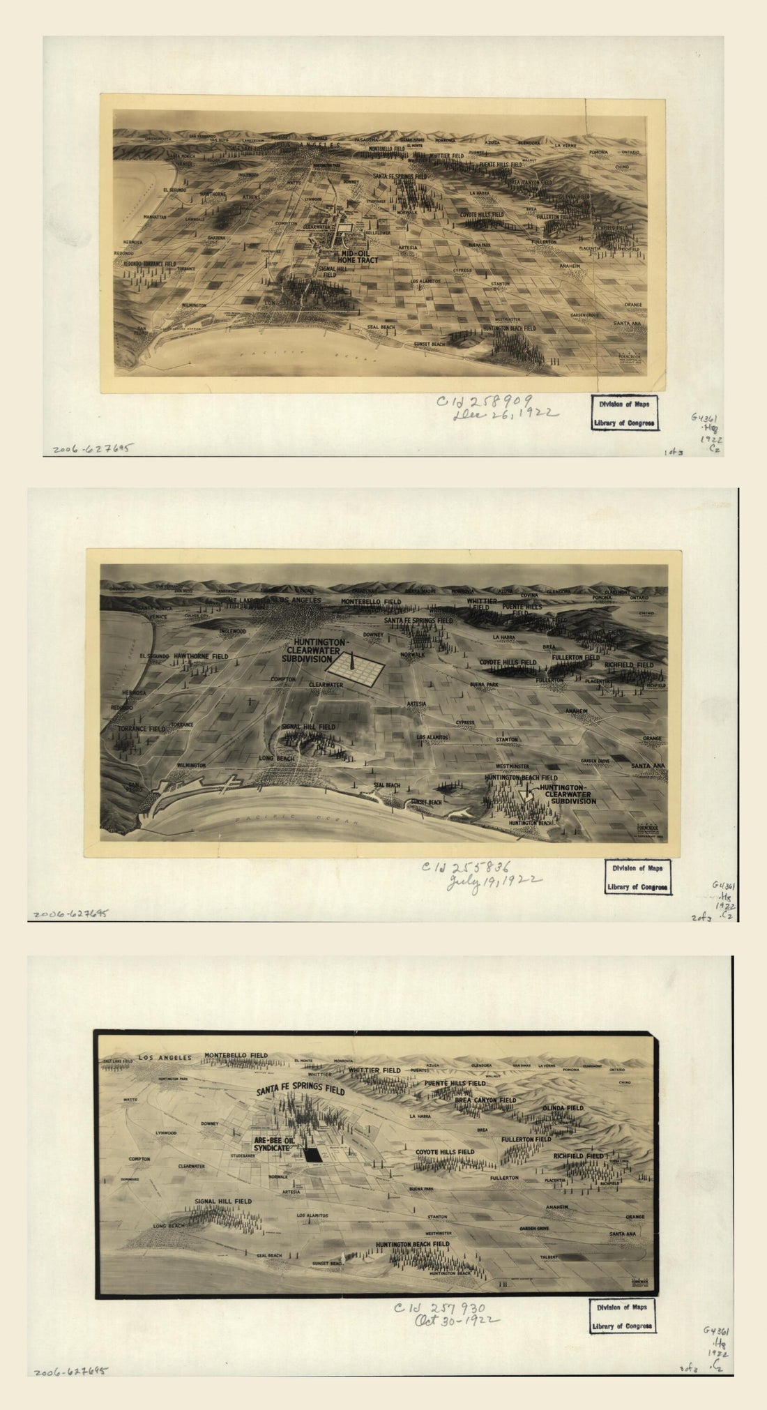 This old map of Views of Oil Fields Around Los Angeles from 1922 was created by C.S. & E.M Forncrook in 1922