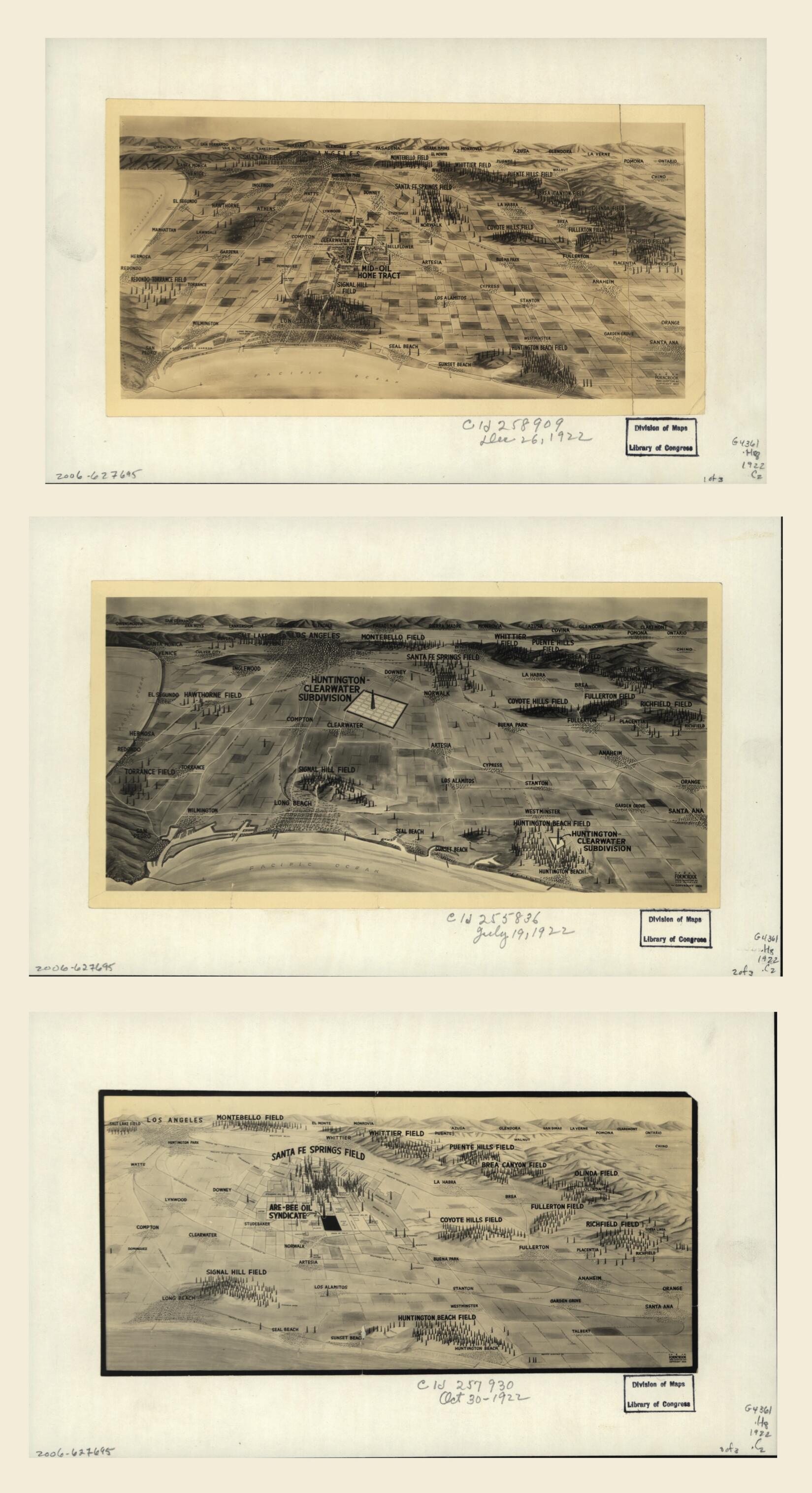 This old map of Views of Oil Fields Around Los Angeles from 1922 was created by C.S. & E.M Forncrook in 1922