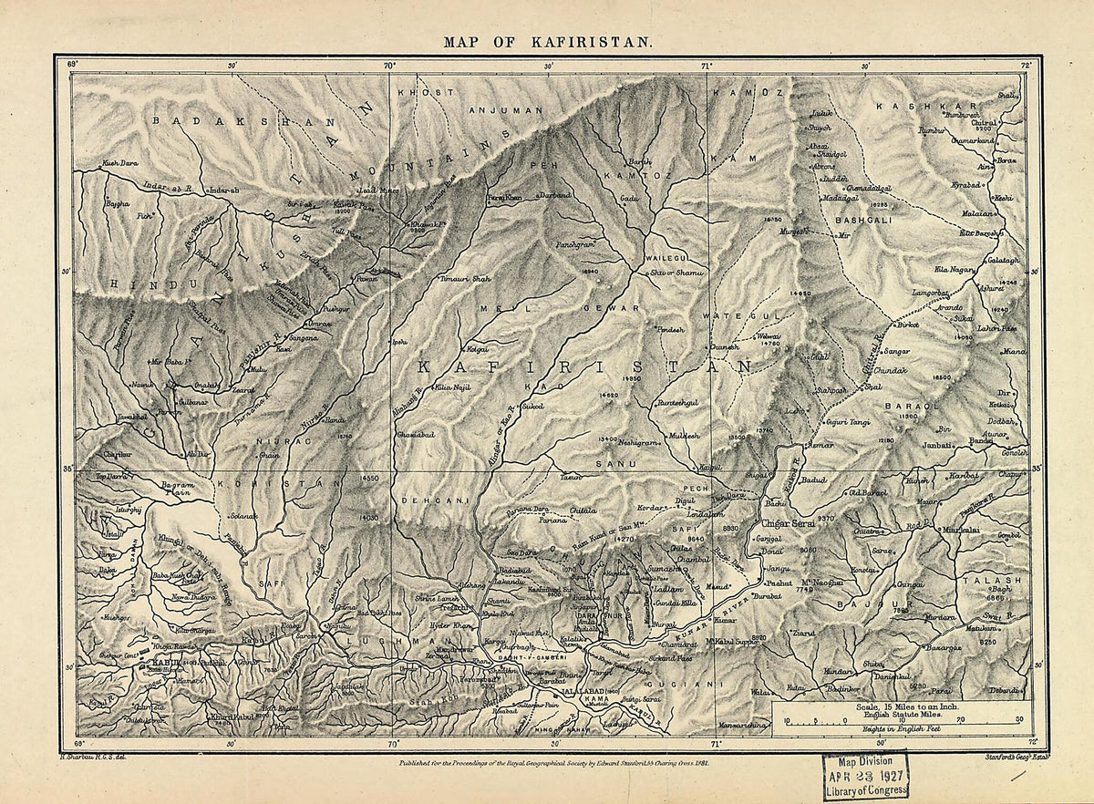 Map of Kafiristan 1881 by Relic Map Company