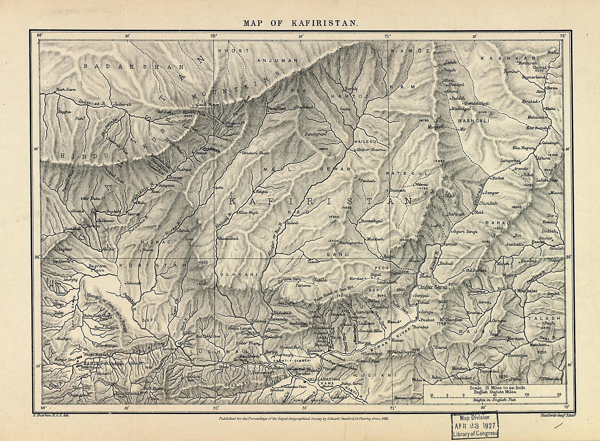 Map of Kafiristan 1881 by Relic Map Company