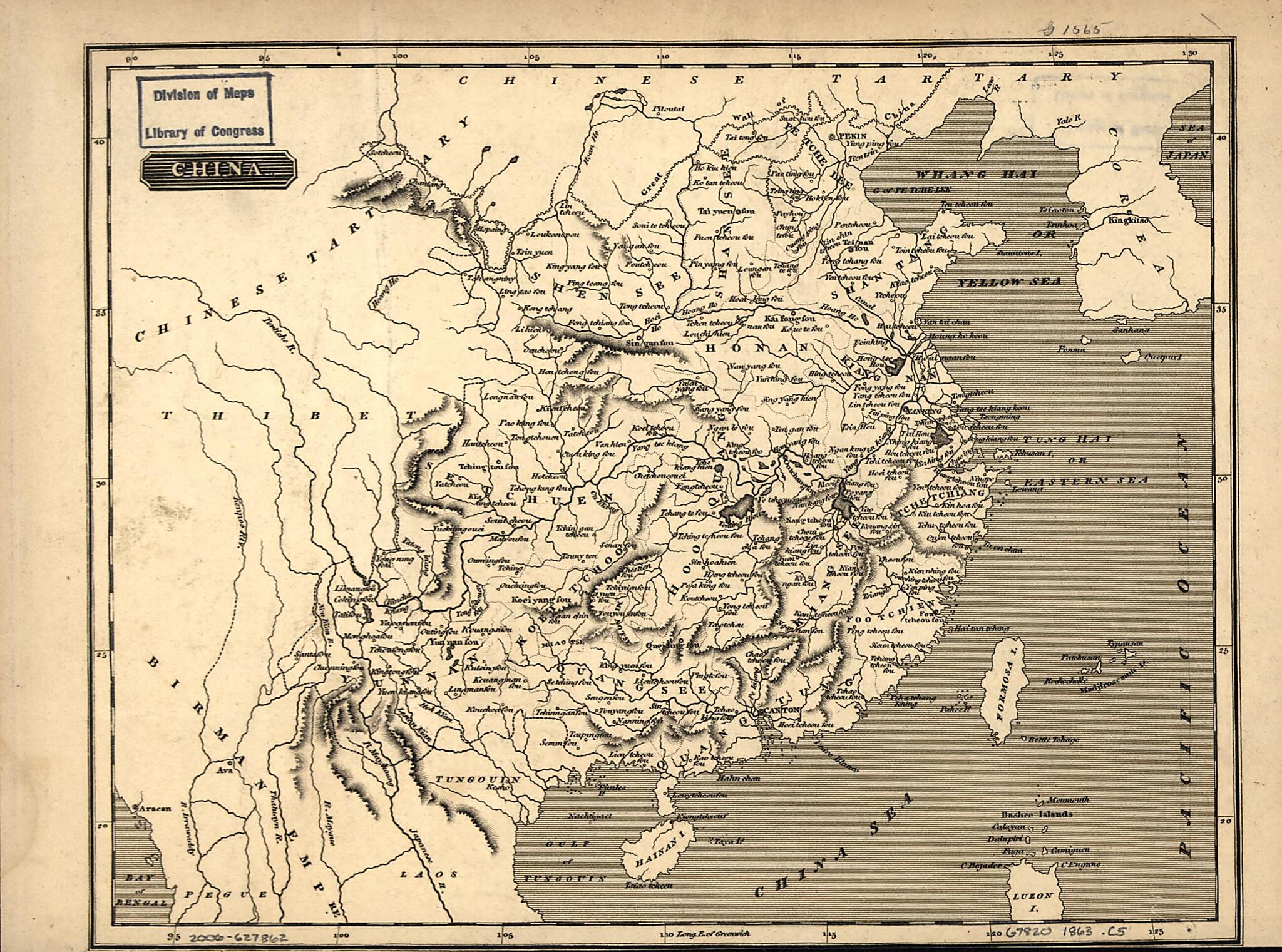 This old map of China from 1863 was created by in 1863