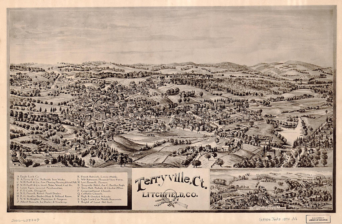 Terryville, Connecticut, Litchfield County (Terryville, Connecticut, Litchfield County) 1894 by Relic Map Company