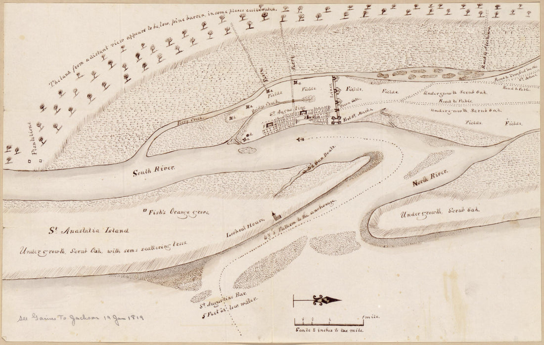 This old map of Plan of St. Augustine (Plan of Saint Augustine) from 1819 was created by Birch in 1819