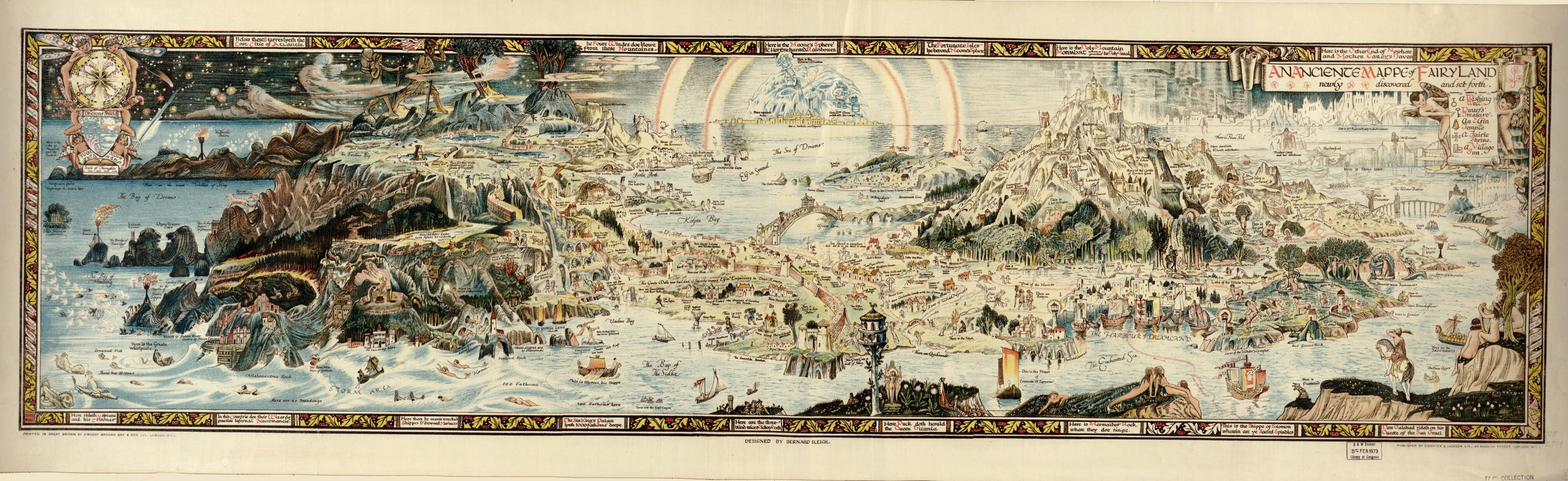 This old map of An Anciente Mappe of Fairyland : Newly Discovered and Set Forth : imaginary Locality from 1920 was created by Sidgwick & Jackson, Bernard Sleigh in 1920