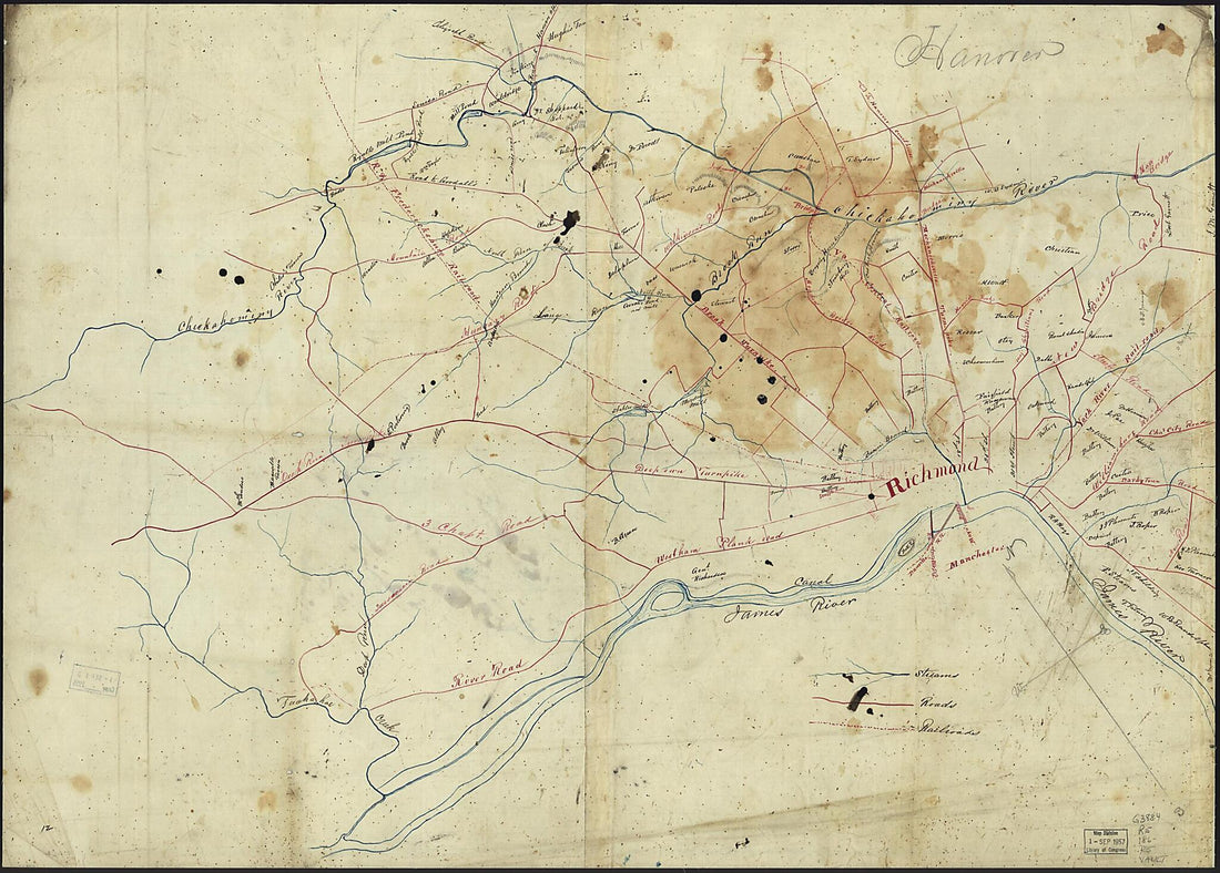 This old map of Richmond & Vicinity from 1860 was created by in 1860