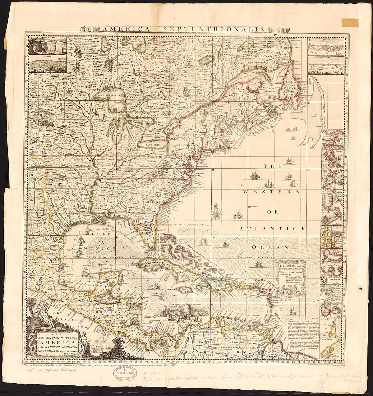 A Map of the British Empire In America With the French and Spanish Settlements Adjacent Thereto (America Septentrionalis) 1733 by Relic Map Company