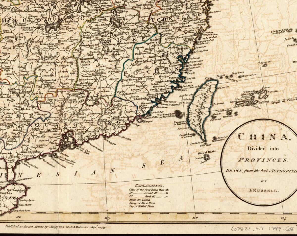 This old map of China Divided Into Provinces Drawn from the Best Authorities from 1799 was created by William Guthrie in 1799