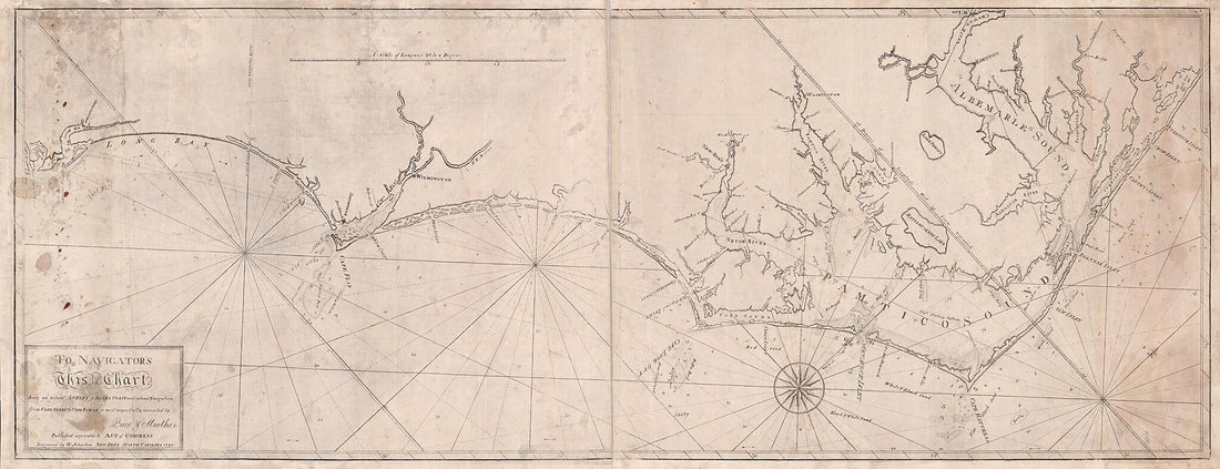 This old map of To Navigators, This Chart Being an Actual Survey of the Sea Coast and Inland Navigation from Cape Henry to Cape Roman Is Most Respectfully Inscribed by Price & Strother : Engraved by W. Johnston from 1798 was created by W. Johnston, Jonat