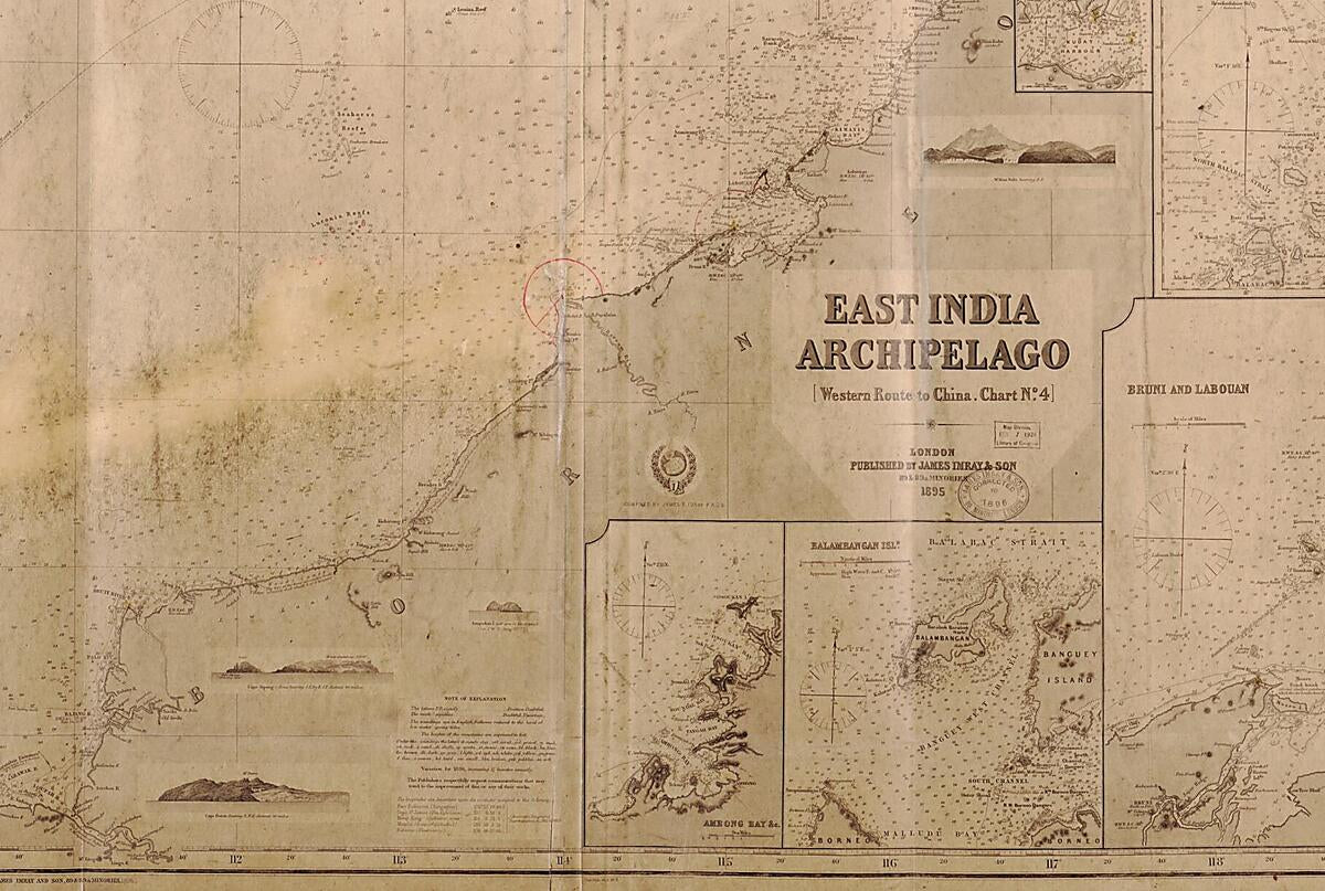 This old map of Western Route to China. Chart No.4, East India Archipelago (East India Archipelago) from 1895 was created by James F. (James Frederick) Imray,  James Imray and Son in 1895