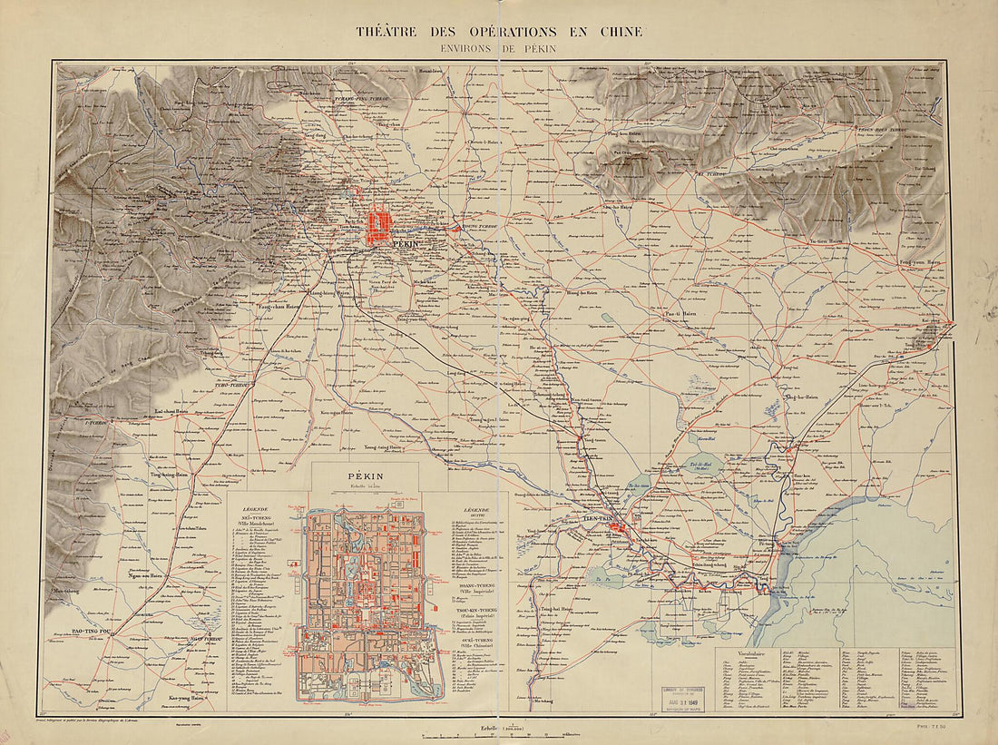 This old map of Théâtre Des Opérations En Chine : Environs De Pékin from 1900 was created by France. Armée. Service Géographique in 1900