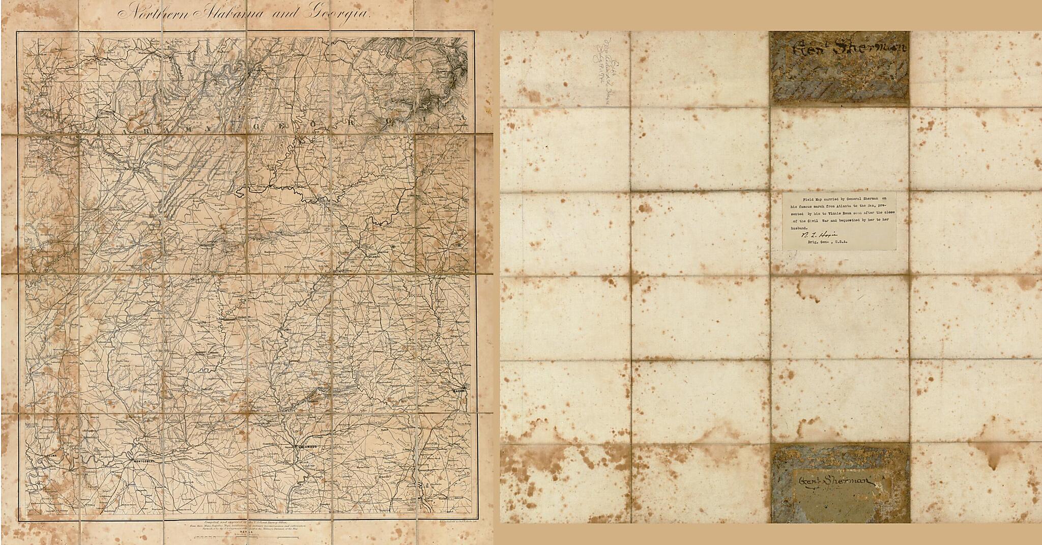 This old map of Northern Alabama and Georgia from 1864 was created by Charles G. Krebs, A. Lindenkohl, H. (Henry) Lindenkohl, United States Coast Survey in 1864
