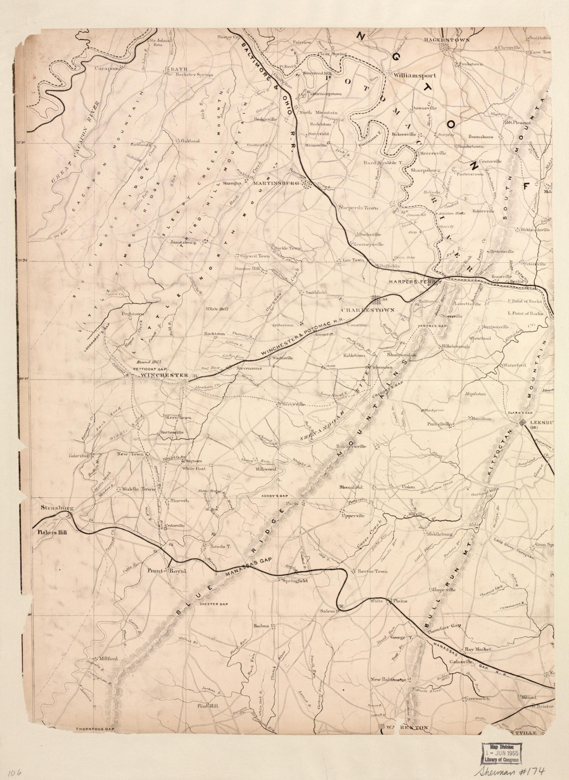This old map of Map of Part of Virginia, West Virginia, and Maryland from 1860 was created by in 1860