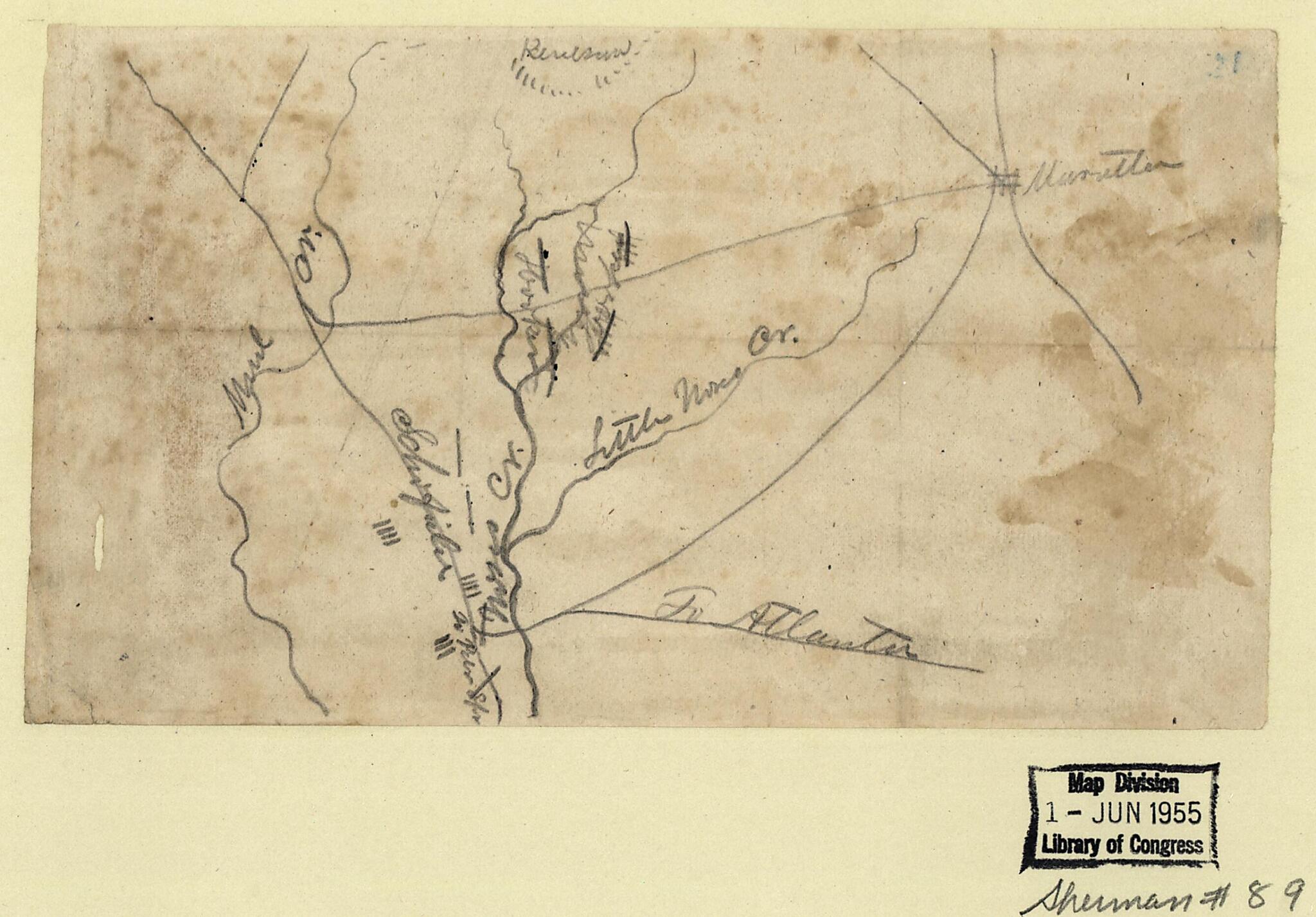 This old map of Union Troop Positions West of Marietta, Georgia, June? from 1864 was created by in 1864