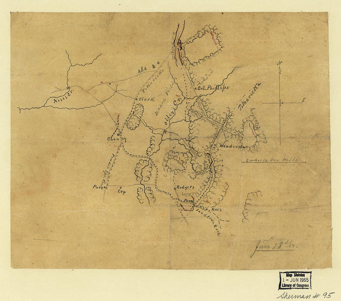 This old map of Map of the Environs of Olley Creek Near Marietta, Georgia from 1864 was created by in 1864