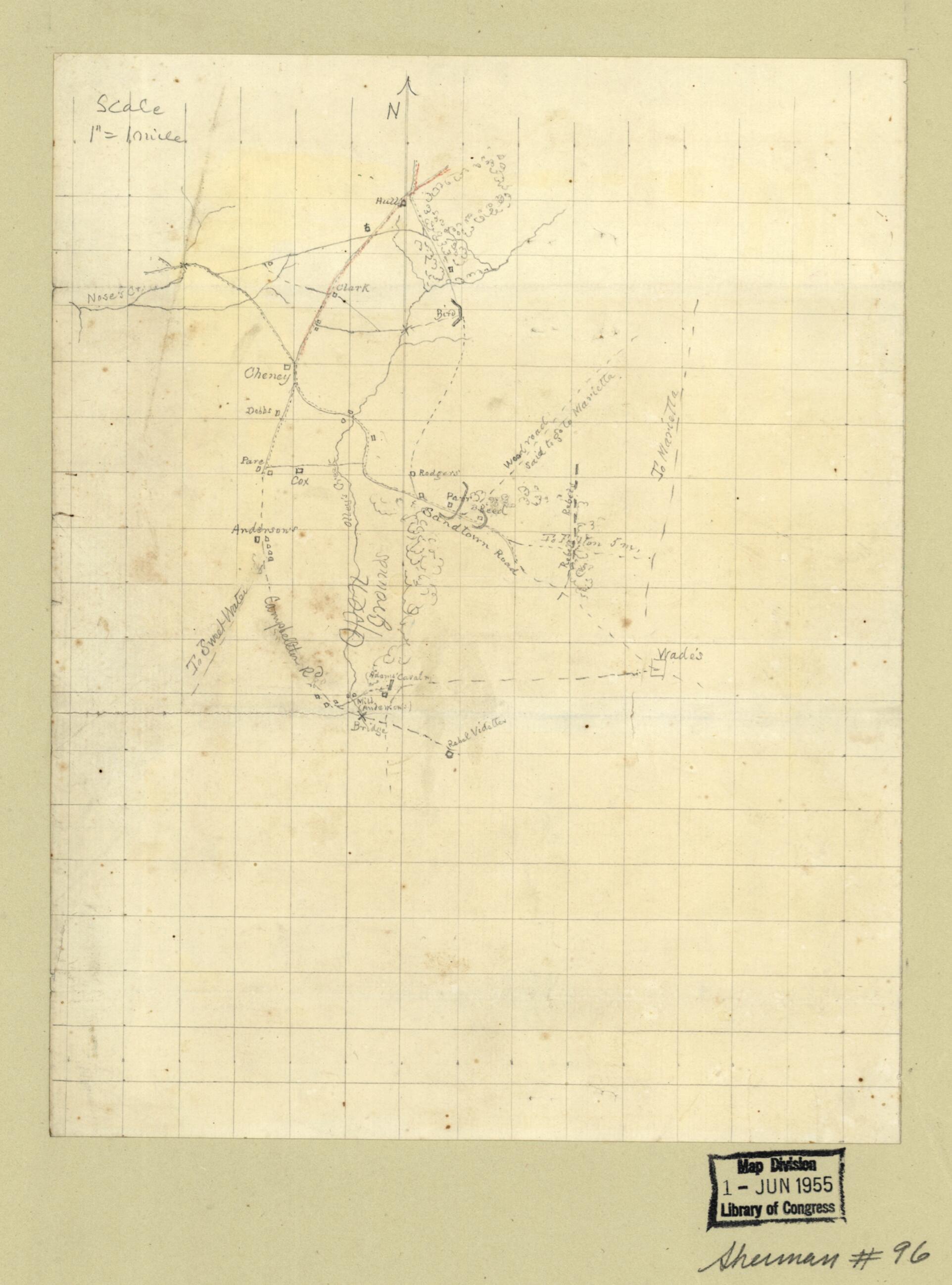 This old map of Map of the Environs of Olley Creek Near Marietta, Georgia, July? from 1864 was created by in 1864
