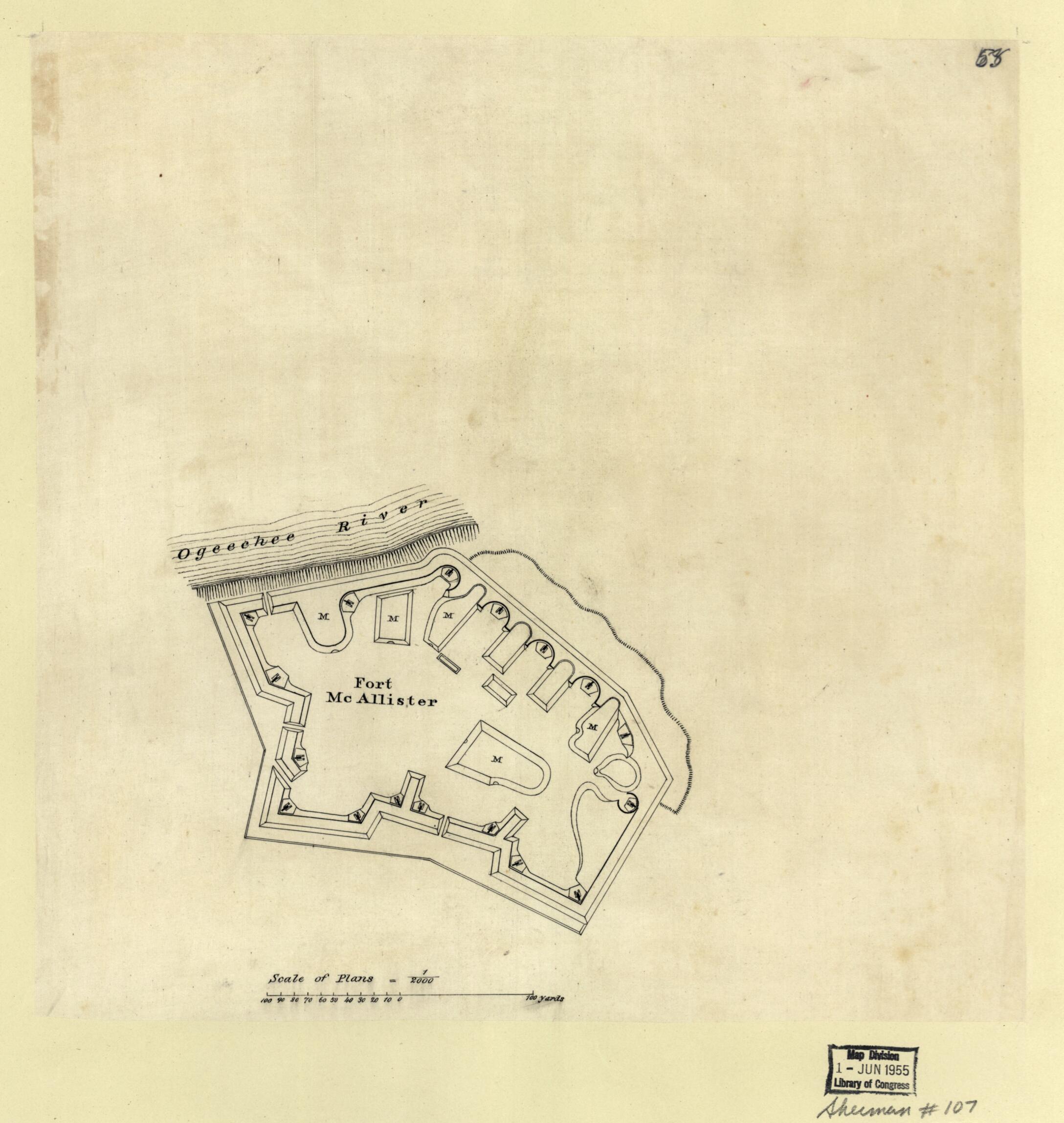 This old map of Fort McAllister : Georgia from 1864 was created by in 1864
