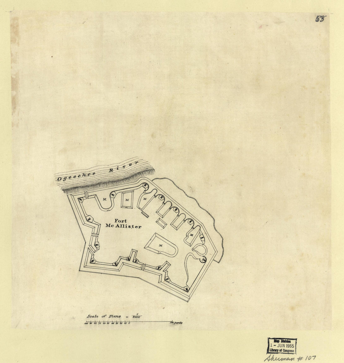 This old map of Fort McAllister : Georgia from 1864 was created by in 1864