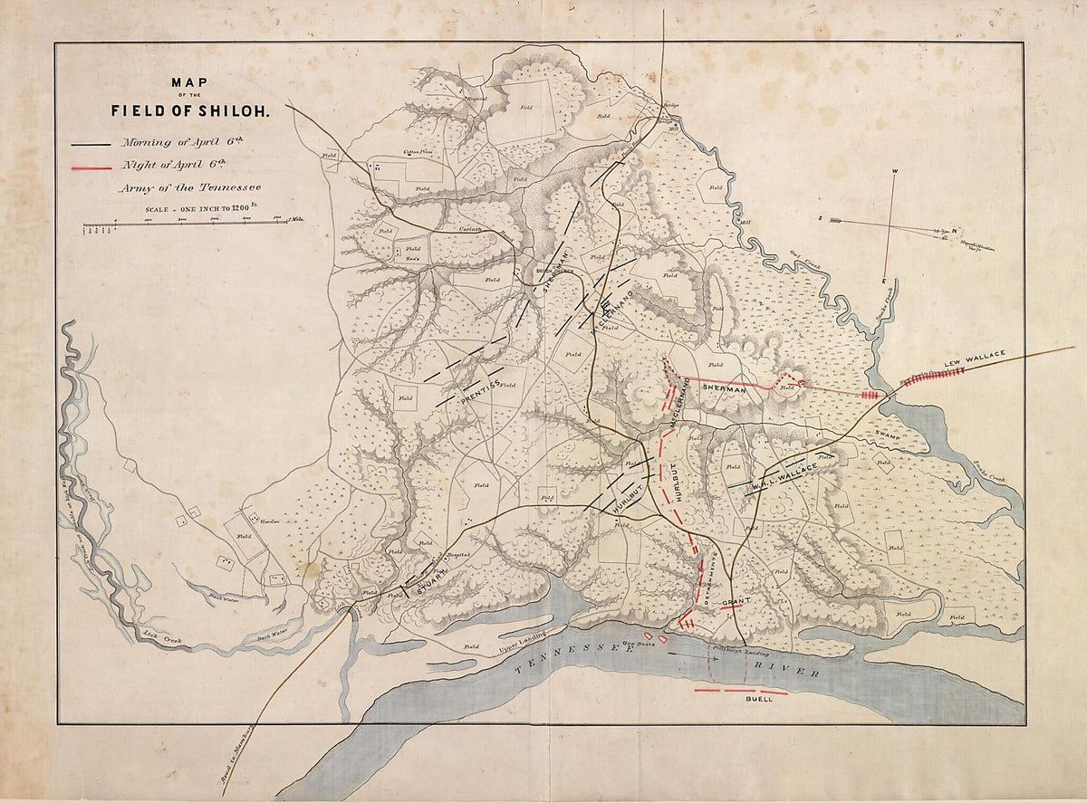 Map of the Field of Shiloh. April 6 1862 by Relic Map Company