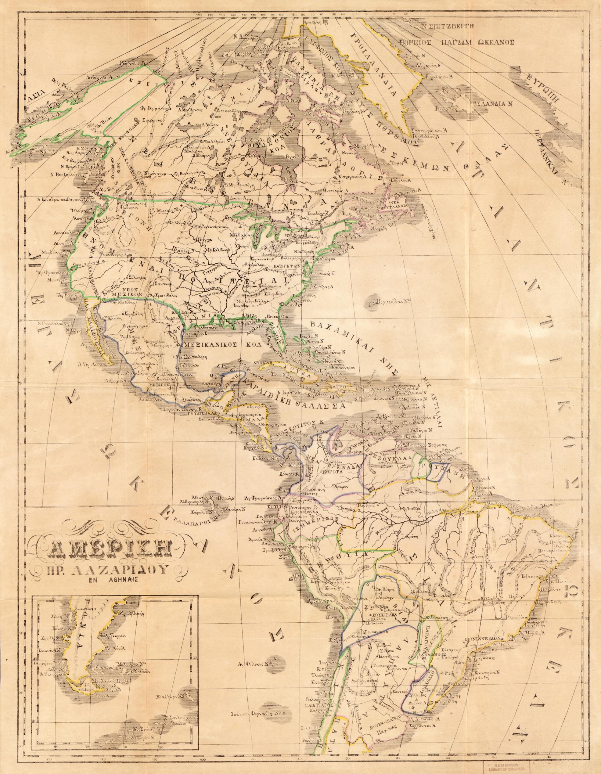 Amerikē 1860 by Relic Map Company