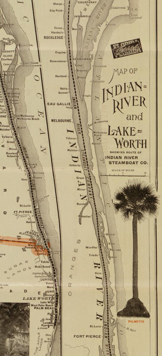This old map of 5 : Showing the Tropical Trunk Line : Comprising the Jacksonville, Tampa & Key West R&