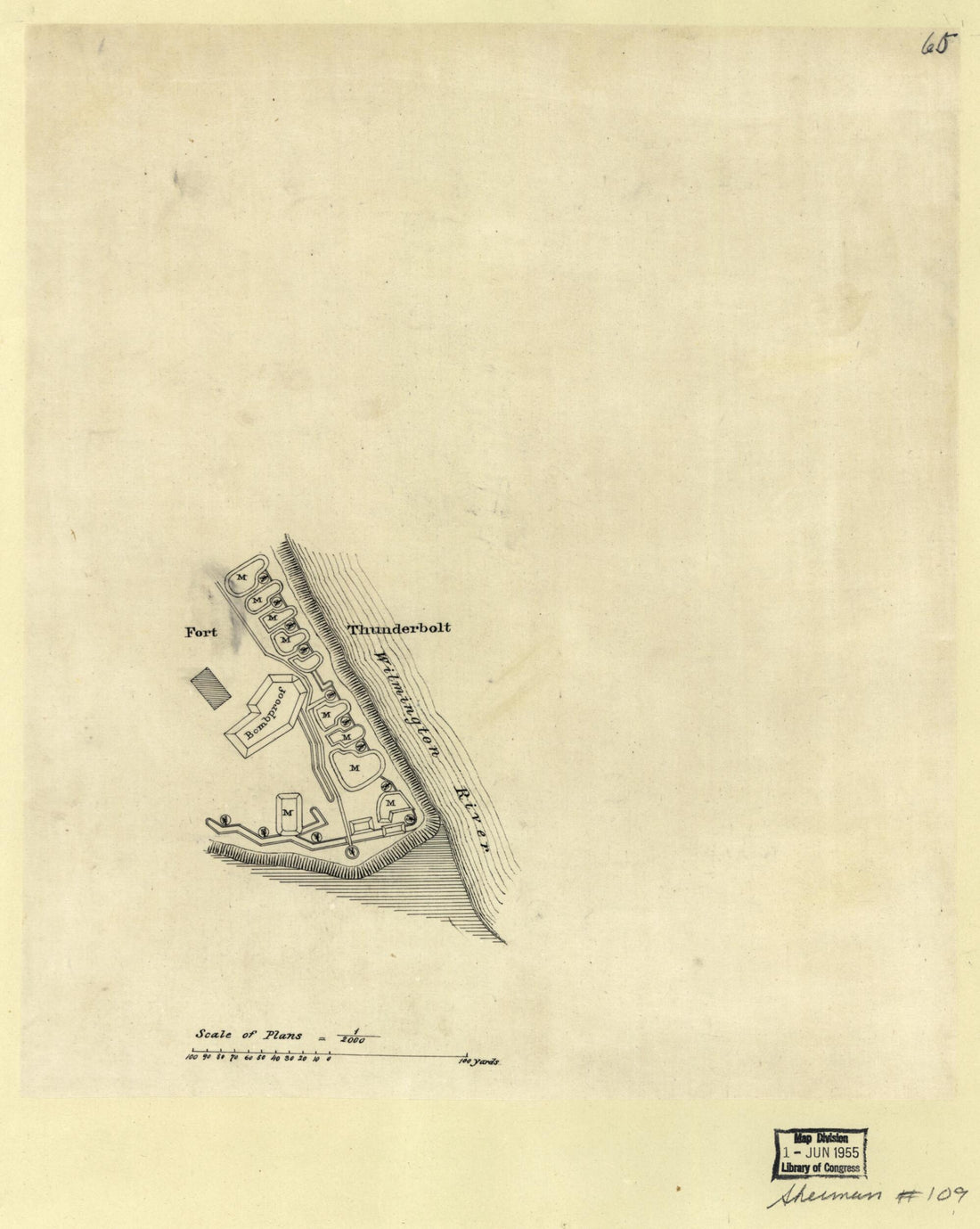 This old map of Fort Thunderbolt from 1864 was created by in 1864
