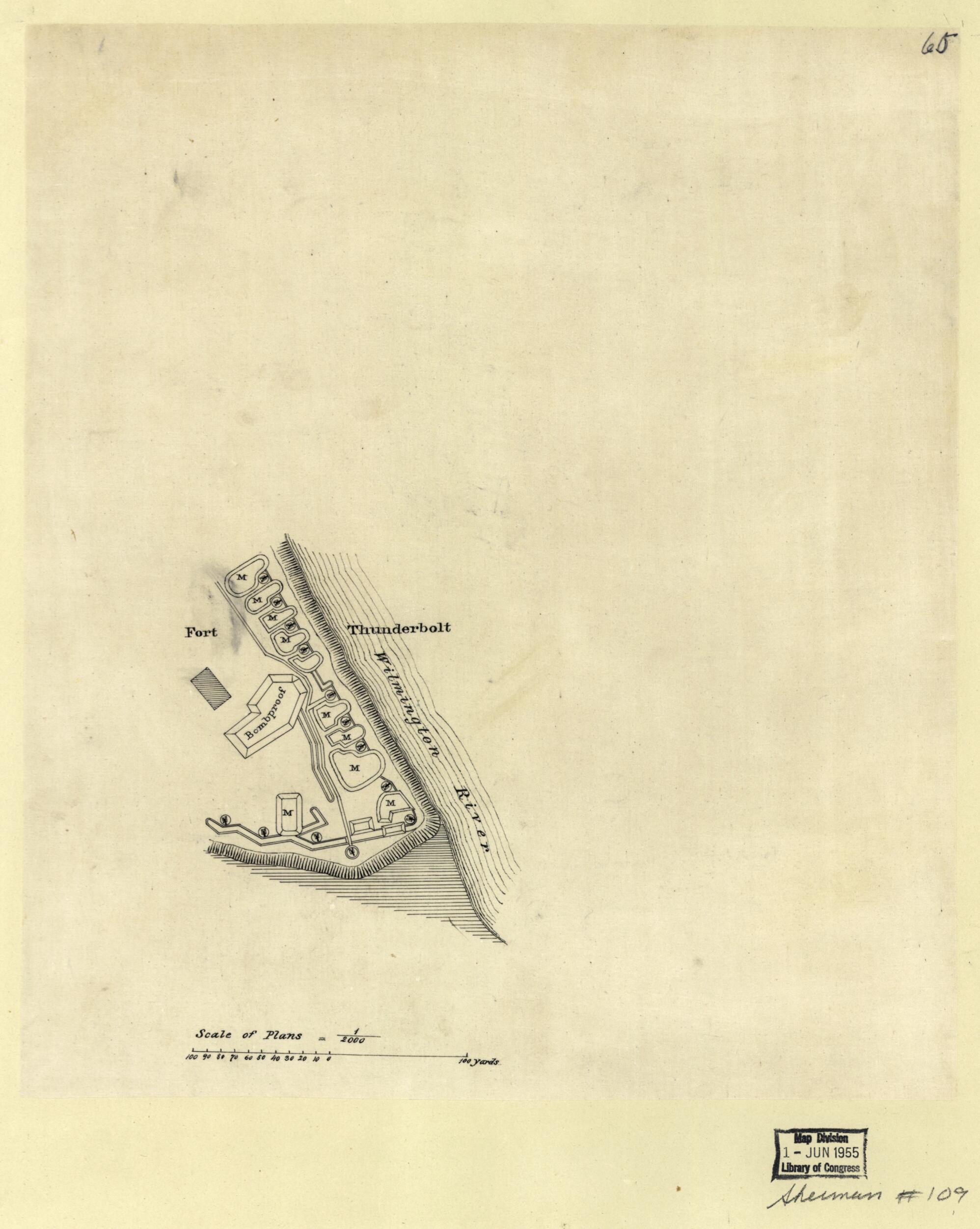This old map of Fort Thunderbolt from 1864 was created by in 1864