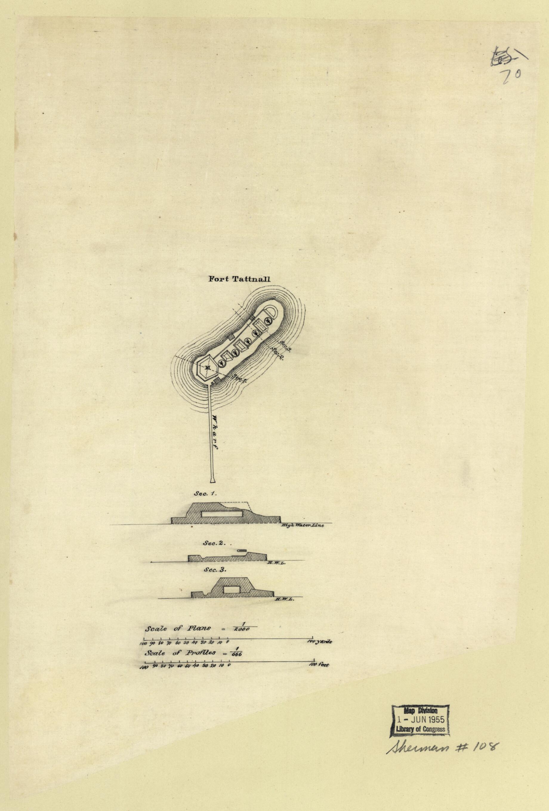 This old map of Fort Tattnall from 1864 was created by in 1864