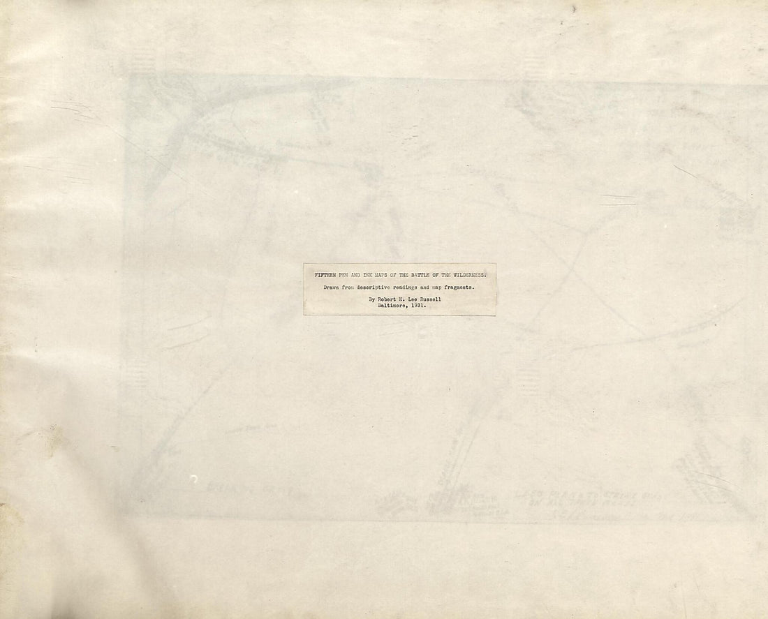 This old map of Fifteen Pen and Ink Maps of the Battle of the Wilderness from 1864 was created by Robert E. L. Russell in 1864