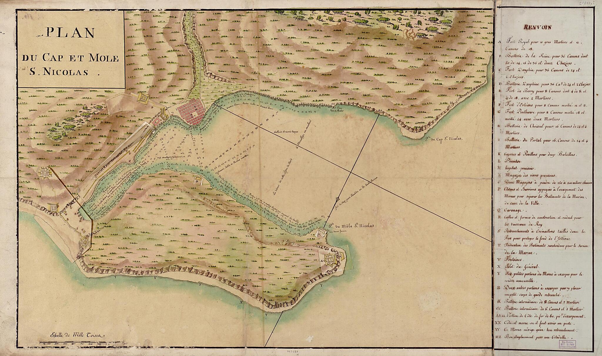 This old map of Plan Du Cap Et Mole S. Nicolas from 1803 was created by  in 1803
