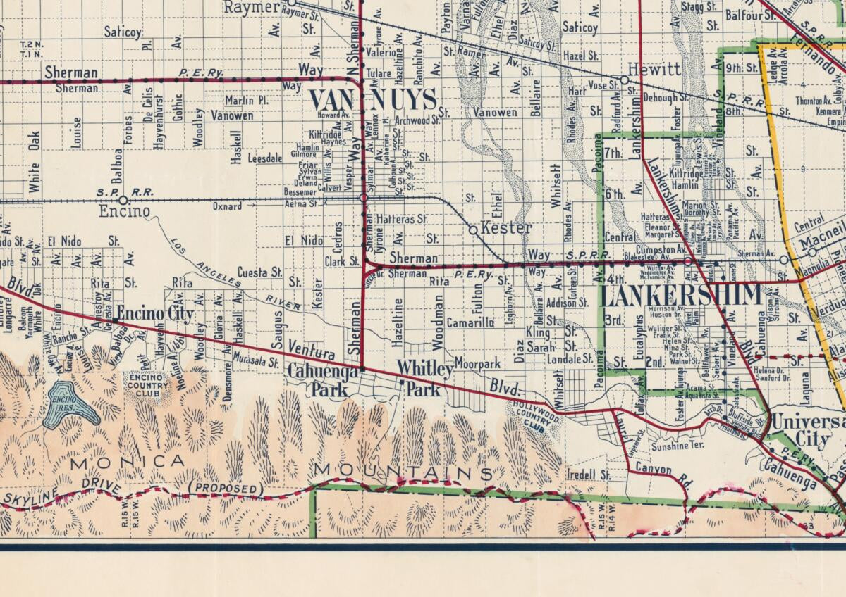 This old map of Map of San Fernando Valley, California (San Fernando Valley, California) from 1923 was created by Franklin P. Borgnis in 1923