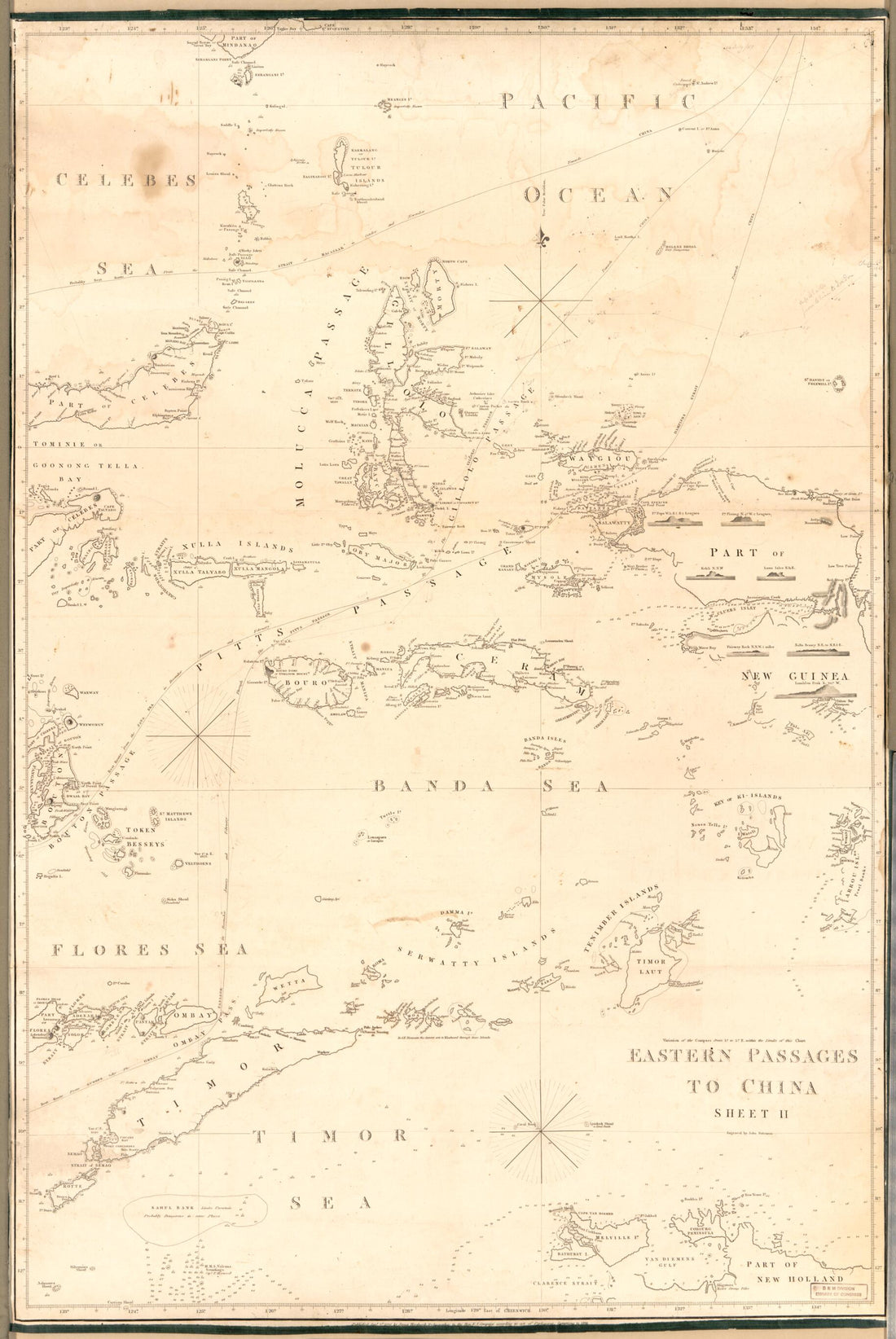 This old map of Eastern Passages to China Sheet II from 1839 was created by J. (John) Bateman,  East India Company, James Horsburgh in 1839