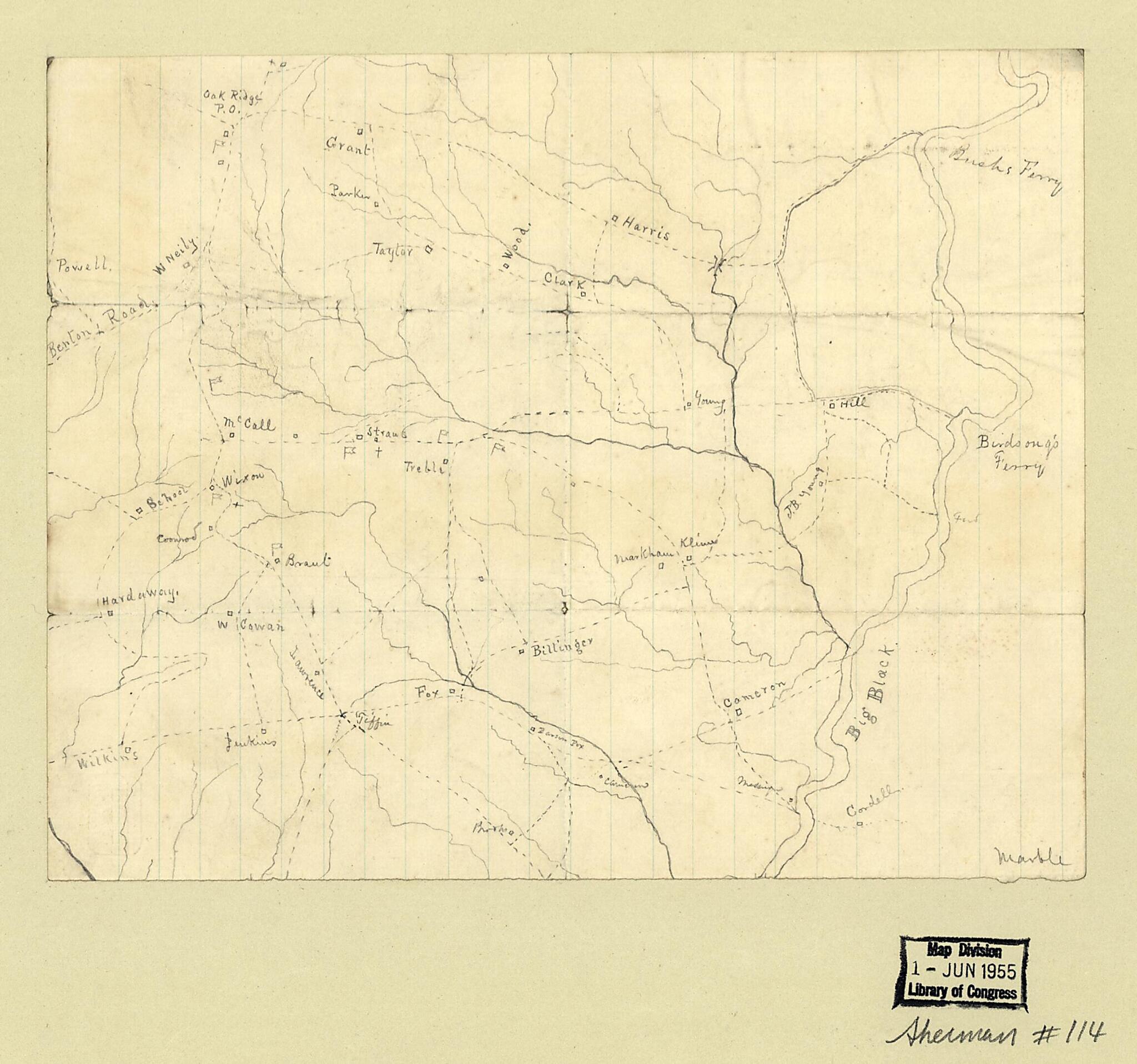 This old map of Map of the Big Black River, Mississippi, In the Vicinity of Bush and Birdsong&