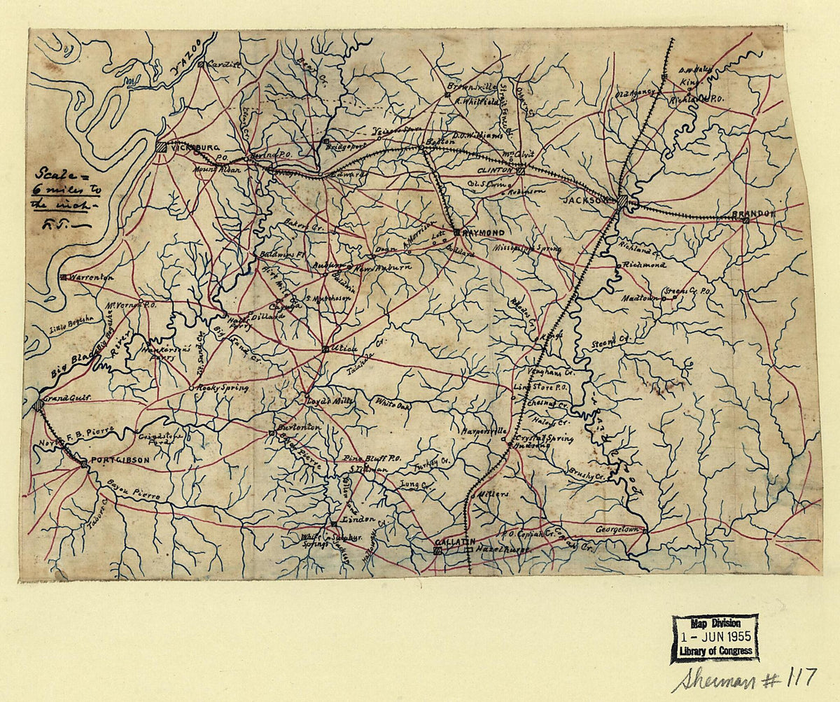Map of the Environs of Vicksburg and Jackson, Mississippi 1863 by Relic Map Company