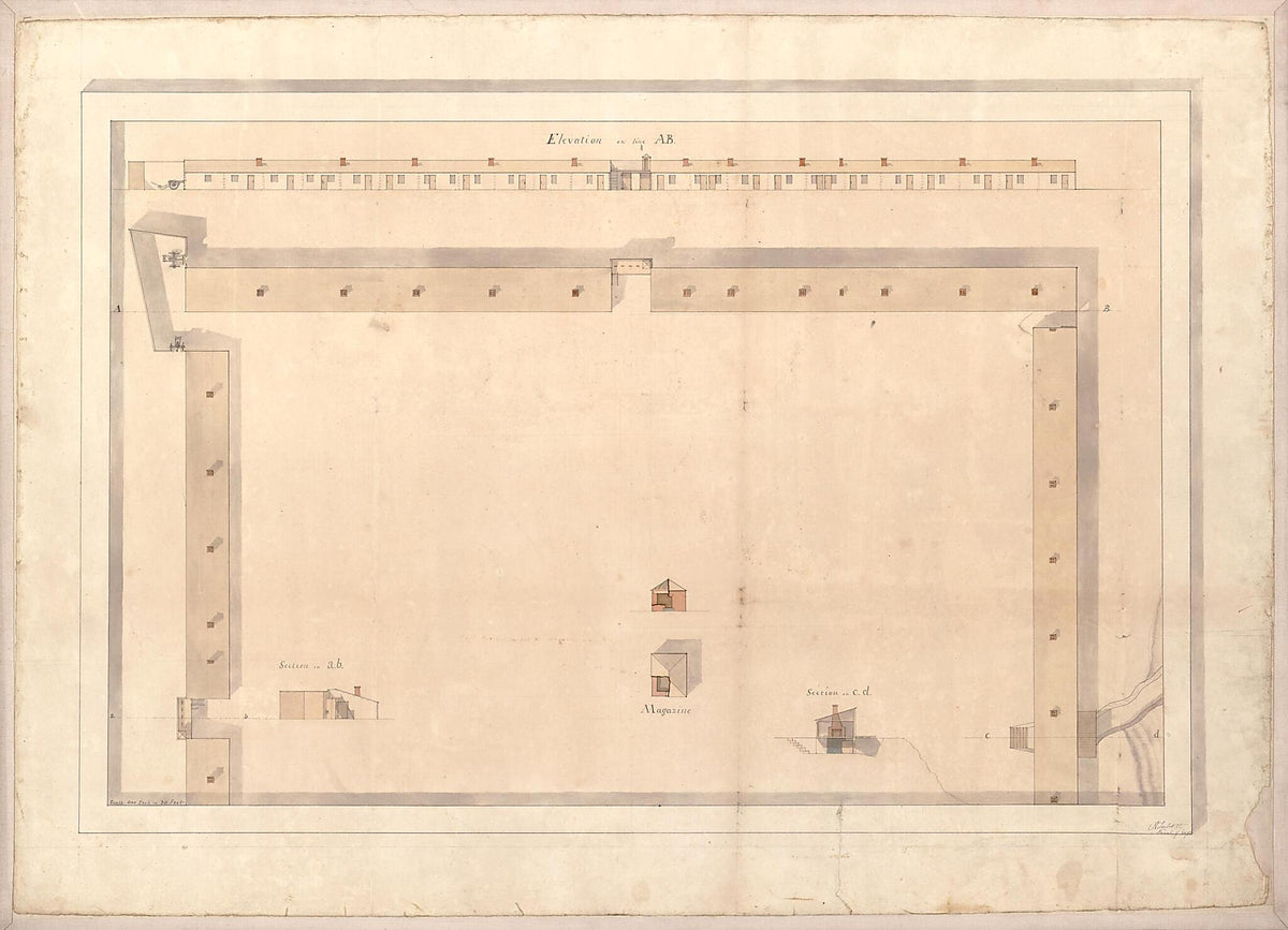 Plan of Fort Atkinson, Nebraska. (Defence sic at St. Louis) 1819 by Relic Map Company