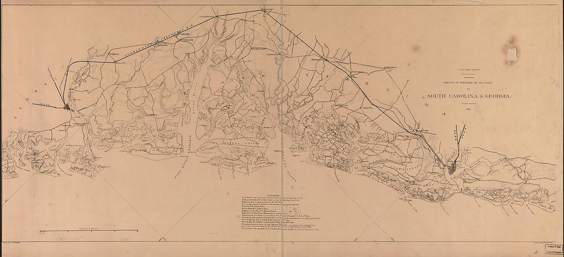 This old map of Sketch of Portions of Seacoast of South Carolina & Georgia from 1862 was created by A. Lindenkohl, H. (Henry) Lindenkohl in 1862