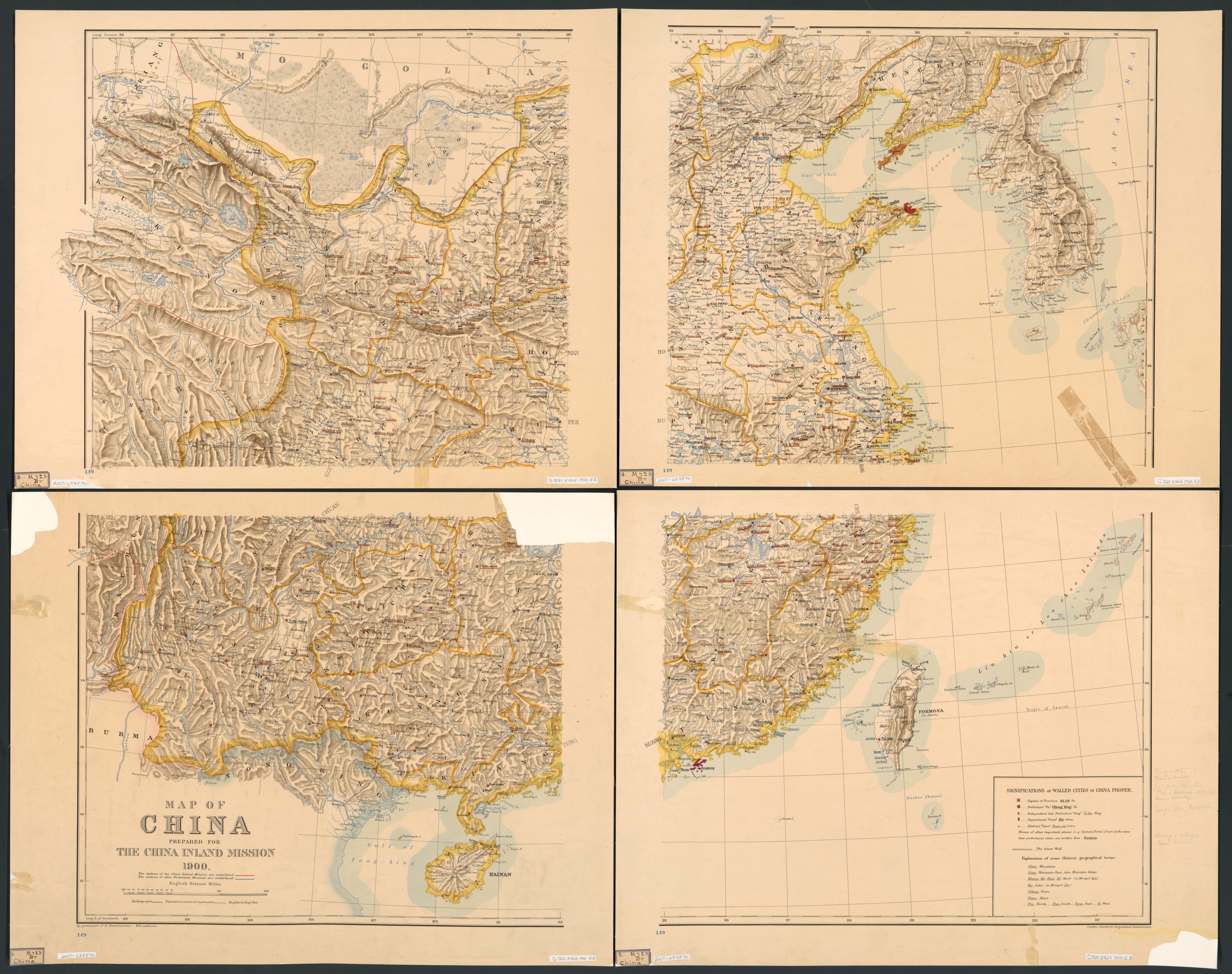 This old map of A Map of China from 1900 was created by China Inland Mission, Edward Stanford Ltd in 1900