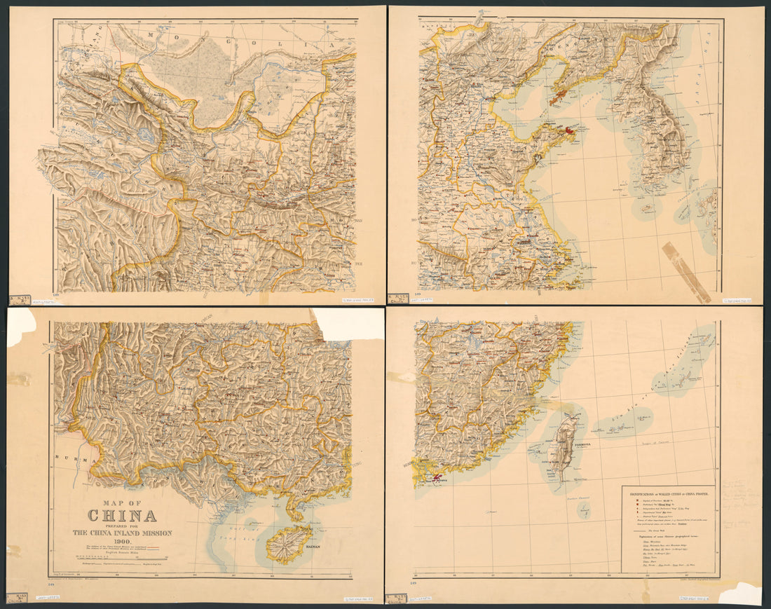 This old map of A Map of China from 1900 was created by China Inland Mission, Edward Stanford Ltd in 1900