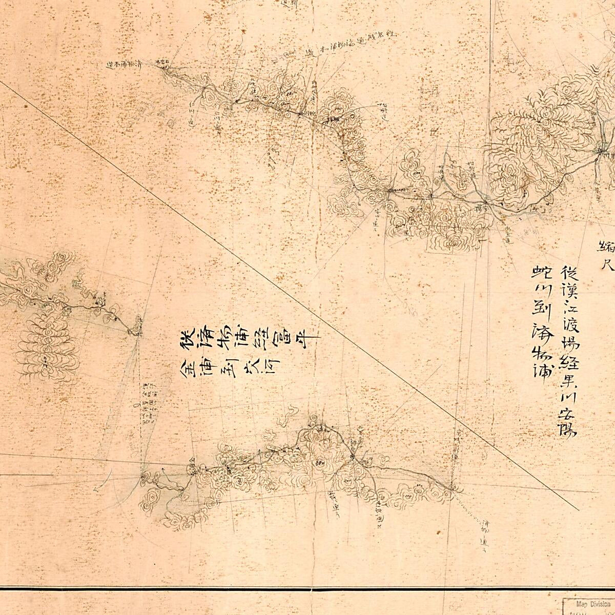 This old map of Keijō Kinbō Yūho Kiteinai Rojōzu (京城近傍・遊步期程内路上図 /, Yūho Kuteizu) from 1887 was created by Yoritaka Miura in 1887