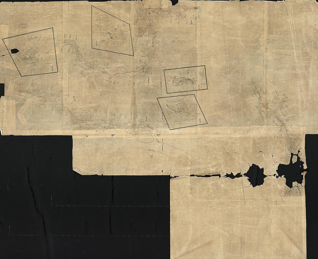 This old map of Yōkachin Yori Kinpo Kōka Saimoppo O Hete Goryūdō Ni Itaru Rojōzu (自楊花鎮經金浦江華濟物浦至梧柳洞路上圖 /) from 1883 was created by Shinzō Isobayashi in 1883