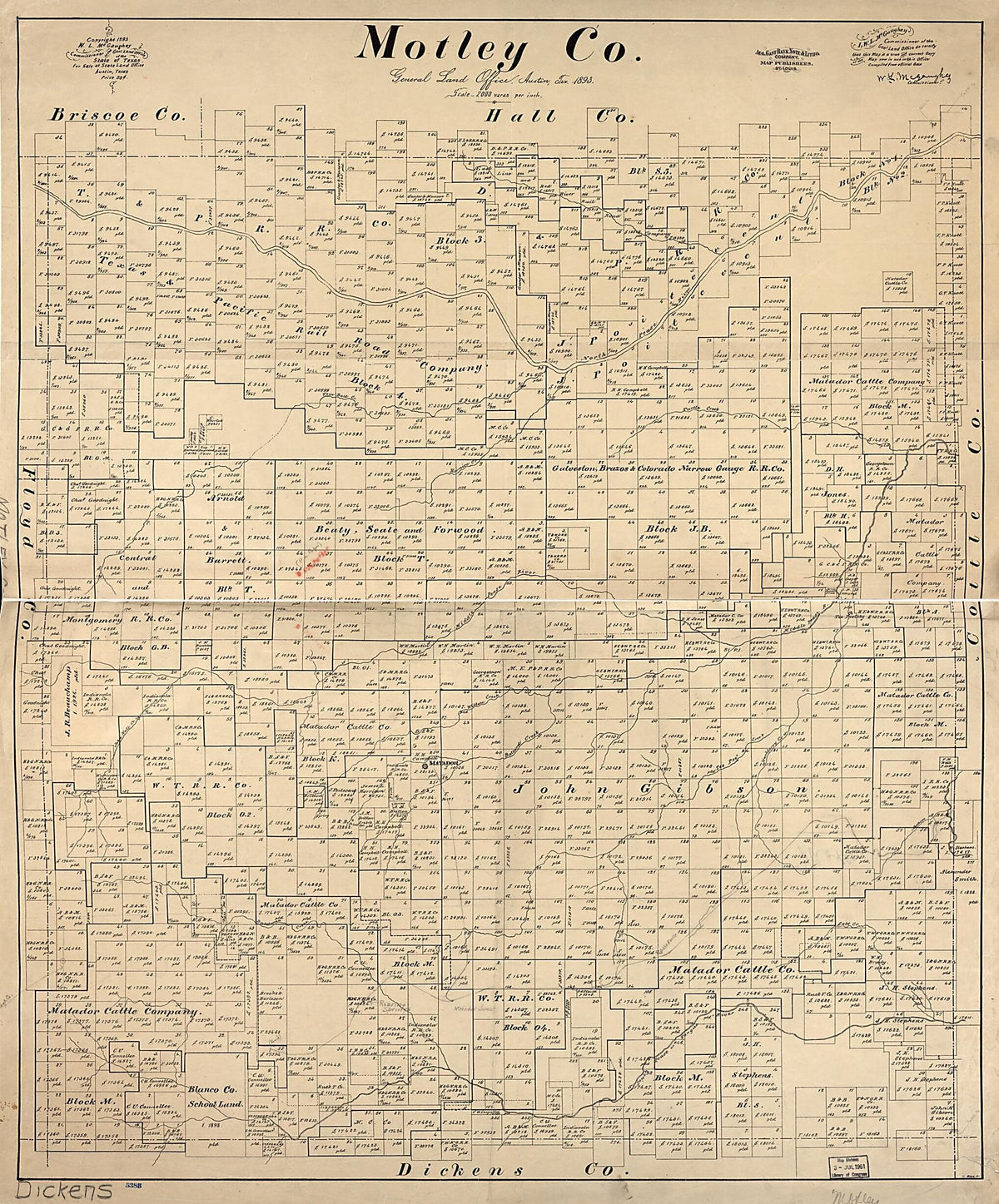 Motley Co 1893 by Relic Map Company