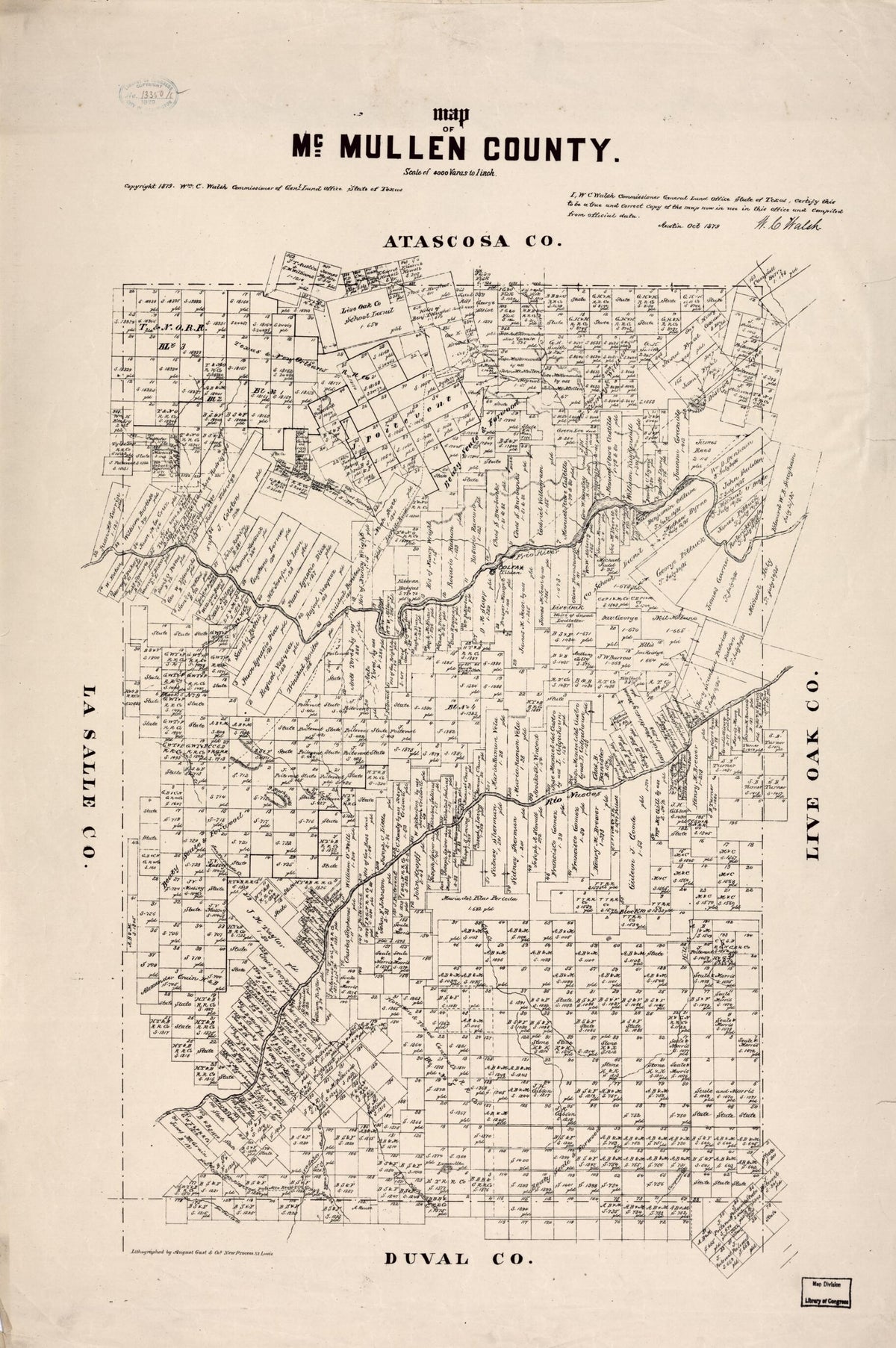 Map of McMullen County 1879 by Relic Map Company
