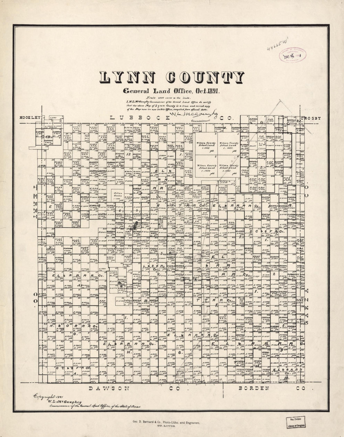 Lynn County 1891 by Relic Map Company