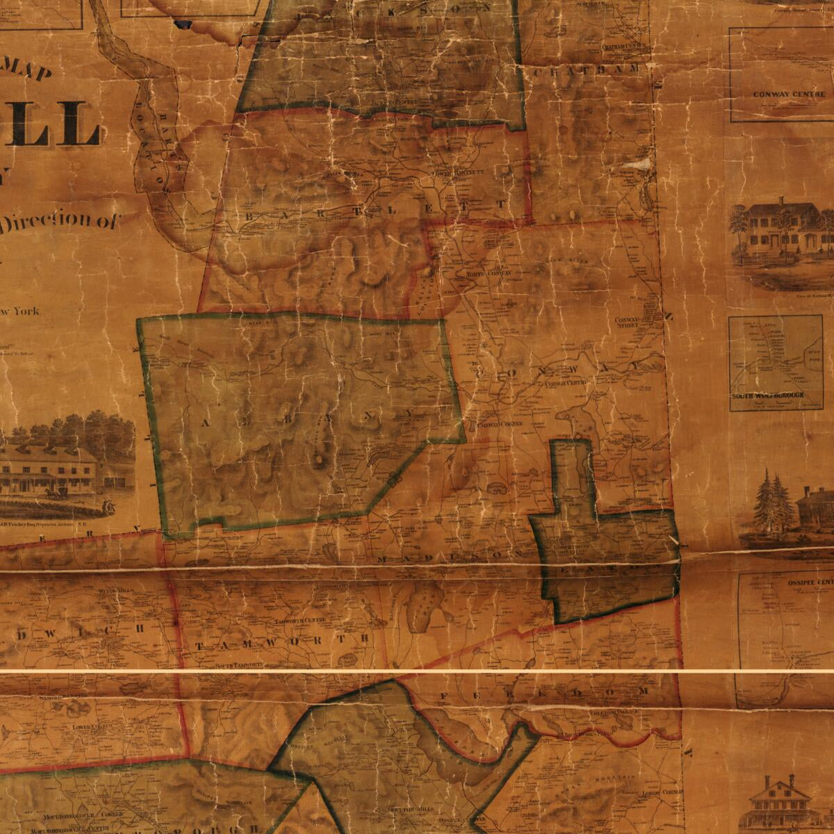 This old map of Topographical Map of Carroll County, New Hampshire from 1860 was created by  Smith & Peavey, Henry Francis Walling in 1860