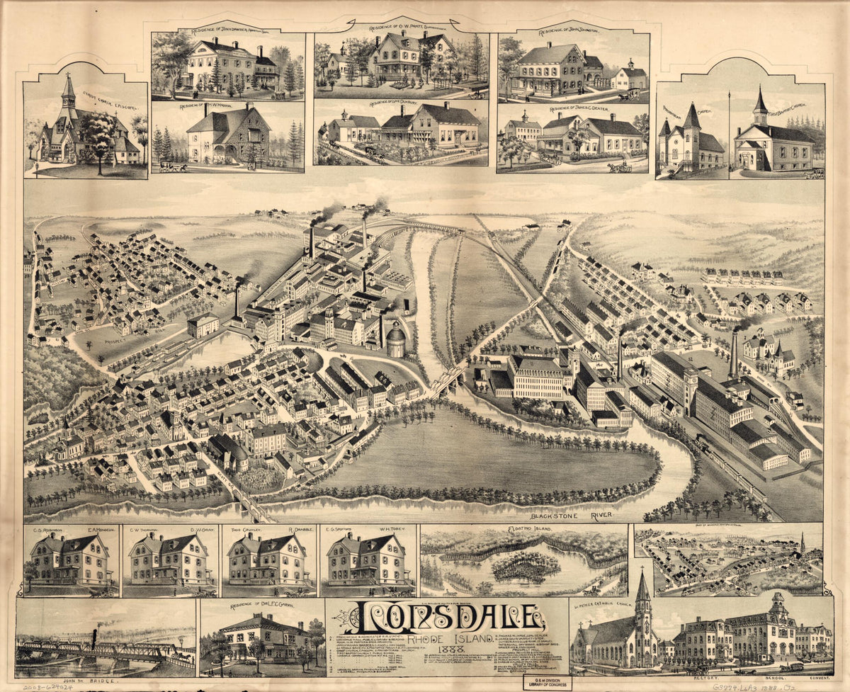 Lonsdale, Rhode Island, 1888 by Relic Map Company