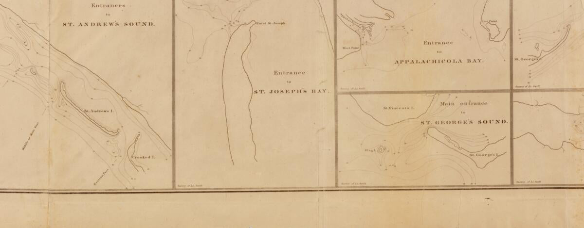 This old map of Map of the Territory of Florida, from Its Northern Boundary to Lat. 27⁰30ʹN, Connected With the Delta of the Mississippi : Annexed to the Report of the Board of Internal Improvement Dated Febr. 19th, from 1829, Relating to the Canal Co