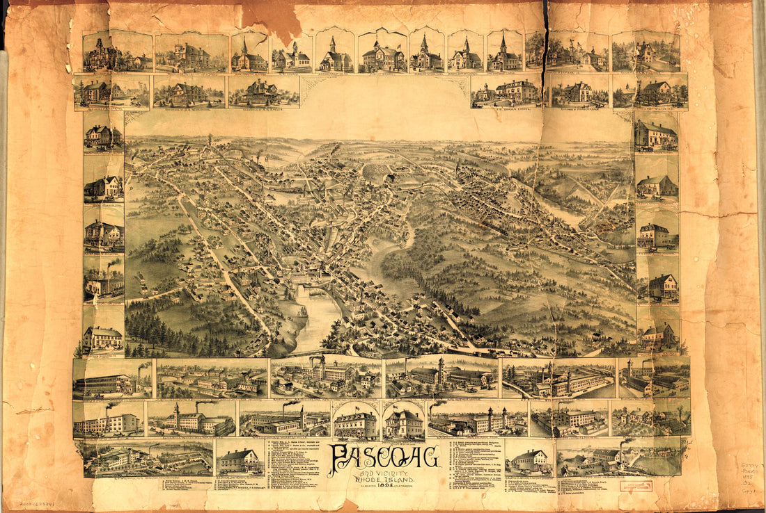 This old map of Pascoag and Vicinity, Rhode Island, from 1895 was created by O.H. Bailey & Co in 1895
