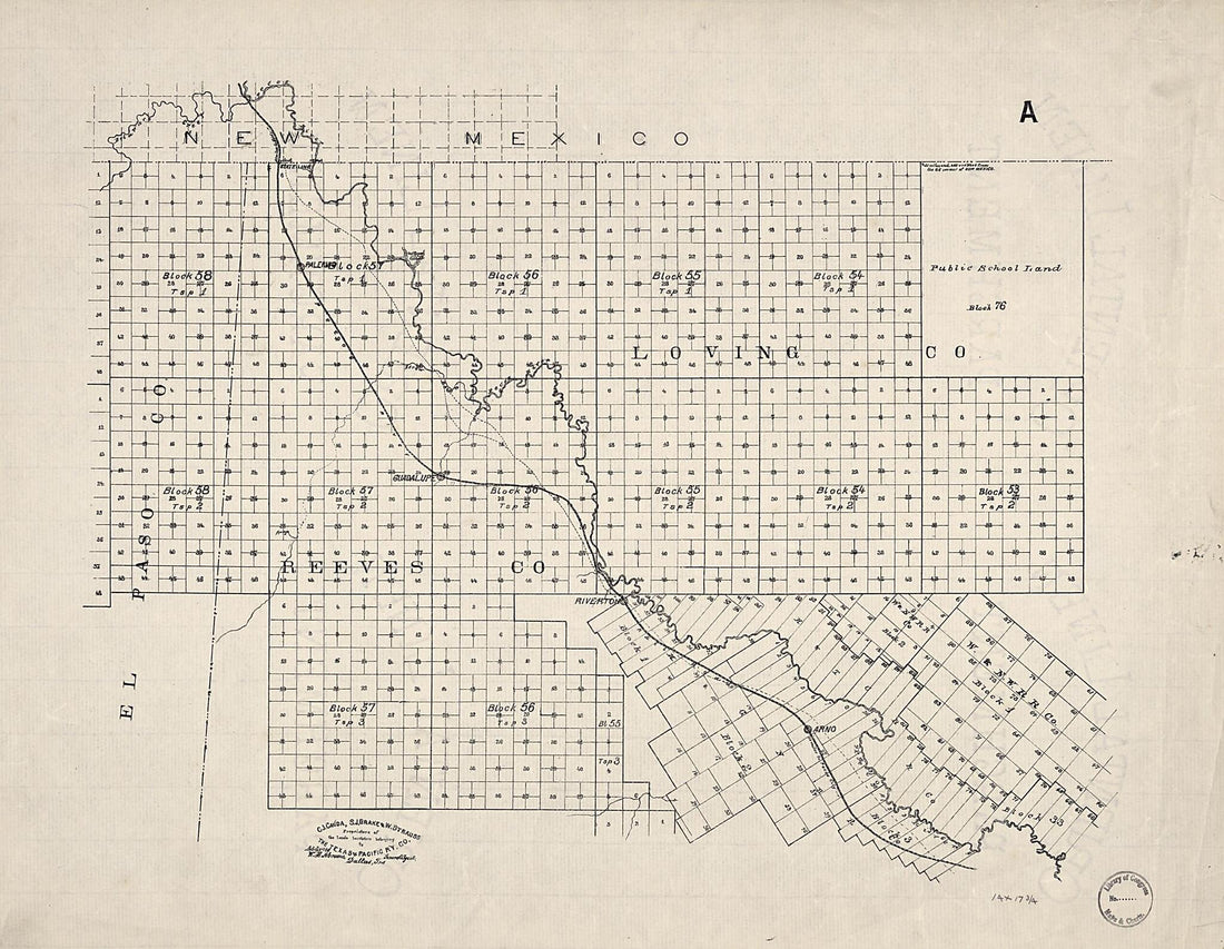 This old map of Map of El Paso County, Texas from 1893 was created by M. Stakemann, Texas & Pacific Railway in 1893