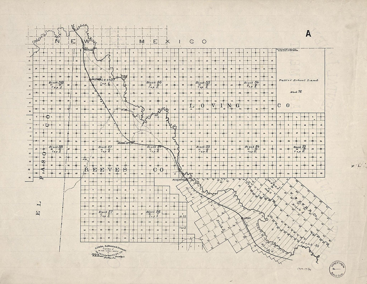 Map of El Paso County, Texas 1893 by Relic Map Company
